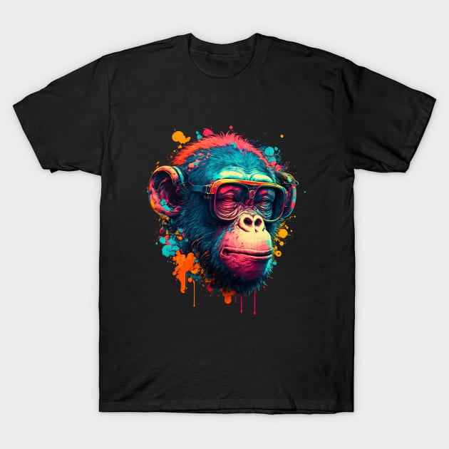 Pop Culture Chimp T-Shirt by Alonesa